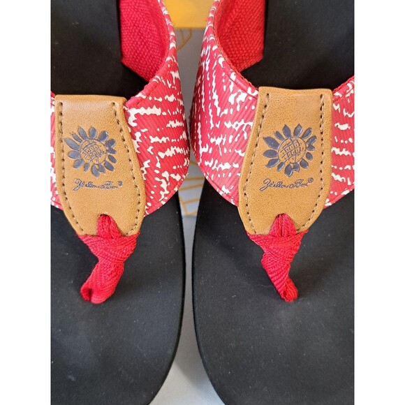 Yellow Box "Ferraro" Red and White Flip Flops Women’s Size 10 M - Picture 2 of 5